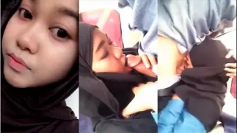 Sepongan Enak Pacar Hijab BBW di Mobil Video by NoBokep